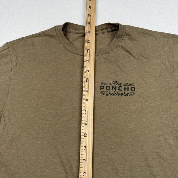 Poncho Outdoors Shirt Mens Medium Brown Deer Antlers Graphic Hunting Tee - Picture 3 of 6